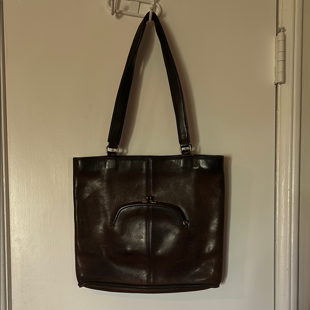 Coach Vintage Dark Brown Leather Tote Bag